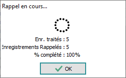 Rappel terminé